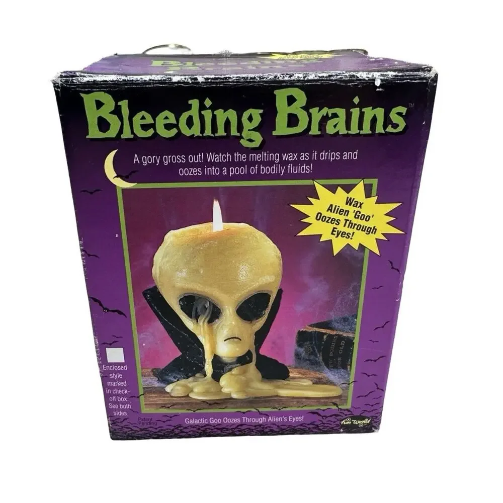 Vintage Fun World Bleeding Brains Rat Candle Wax Blood Halloween NIB Rare
